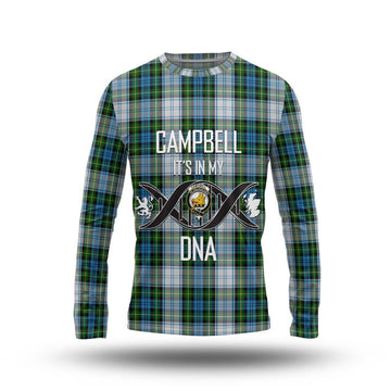 Campbell Dress Tartan Long Sleeve T-Shirt with Family Crest DNA In Me Style