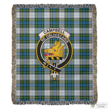 Campbell Dress Tartan Woven Blanket with Family Crest