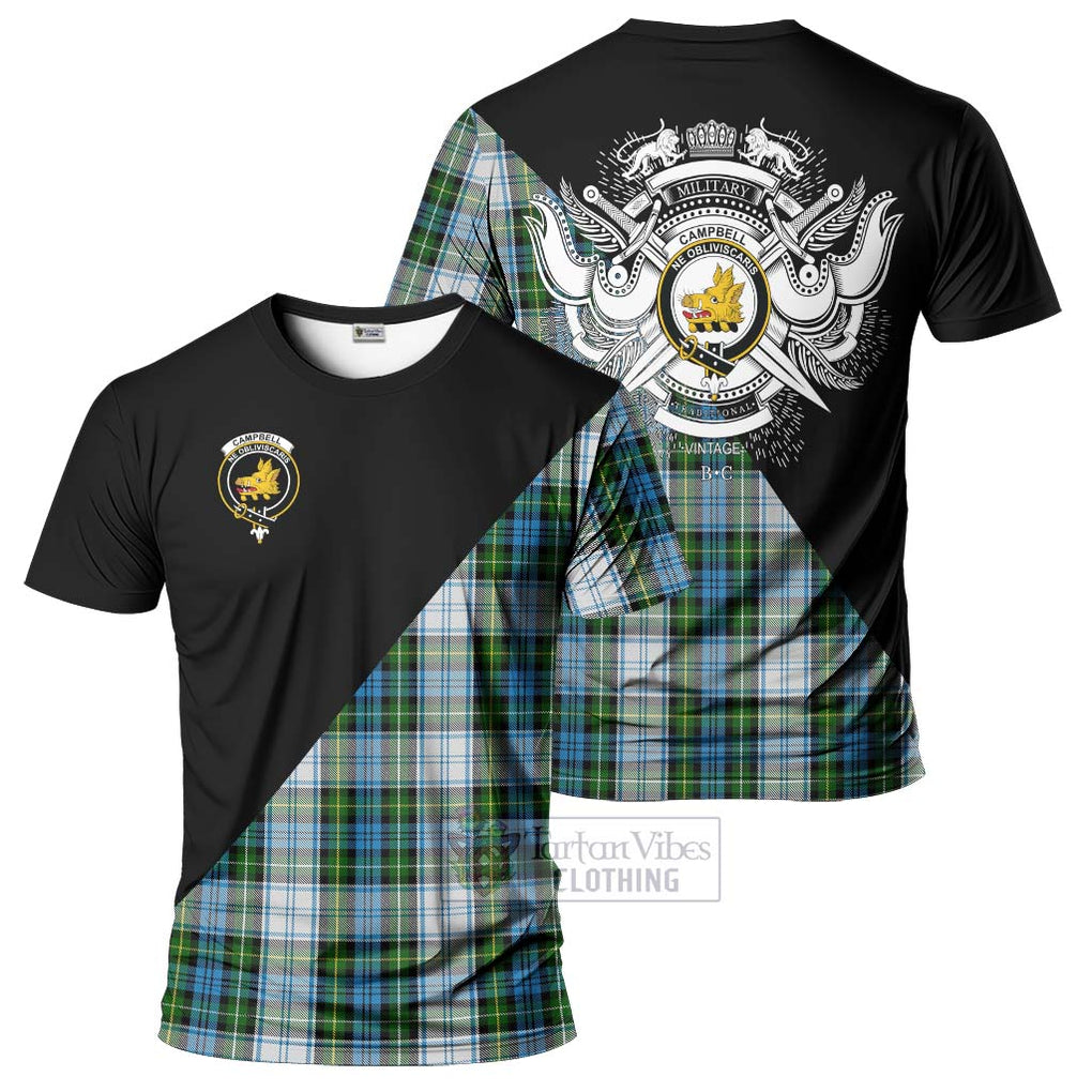 Campbell Dress Tartan T-Shirt with Family Crest and Military Logo Style Kid's Shirt - Tartanvibesclothing Shop