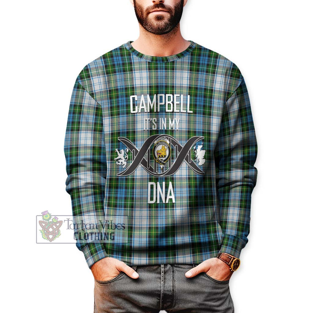 Campbell Dress Tartan Sweatshirt with Family Crest DNA In Me Style Unisex - Tartanvibesclothing Shop