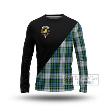 Campbell Dress Tartan Long Sleeve T-Shirt with Family Crest and Military Logo Style