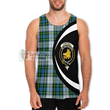 Campbell Dress Tartan Men's Tank Top with Family Crest Circle Style