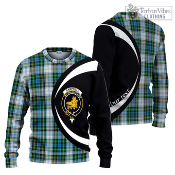 Campbell Dress Tartan Knitted Sweater with Family Crest Circle Style