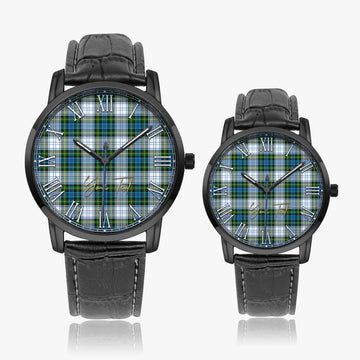 Campbell Dress Tartan Personalized Your Text Leather Trap Quartz Watch