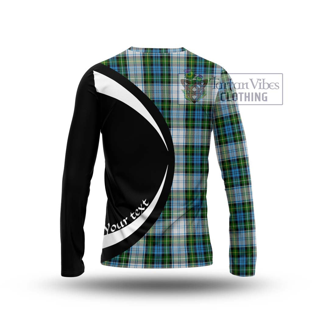 Campbell Dress Tartan Long Sleeve T-Shirt with Family Crest Circle Style - Tartan Vibes Clothing