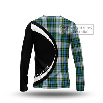 Campbell Dress Tartan Long Sleeve T-Shirt with Family Crest Circle Style