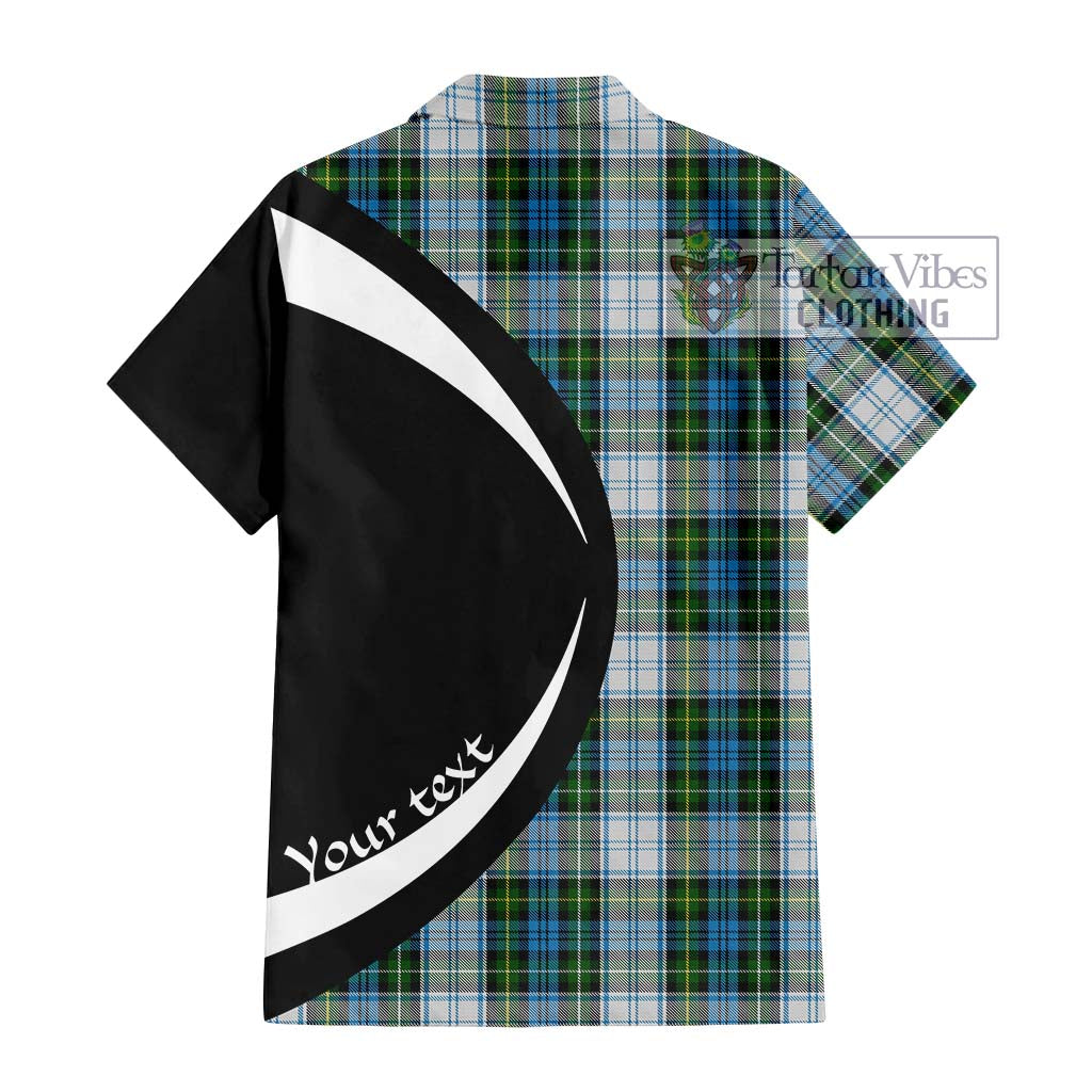 Campbell Dress Tartan Short Sleeve Button Up with Family Crest Circle Style - Tartan Vibes Clothing