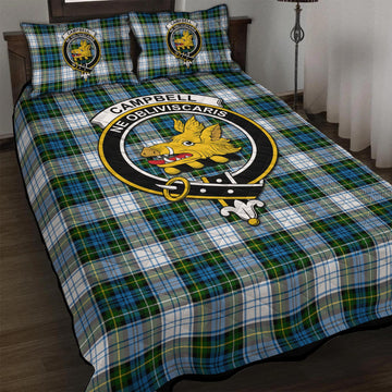 Campbell Dress Tartan Quilt Bed Set with Family Crest