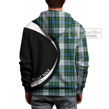 Campbell Dress Tartan Hoodie with Family Crest Circle Style