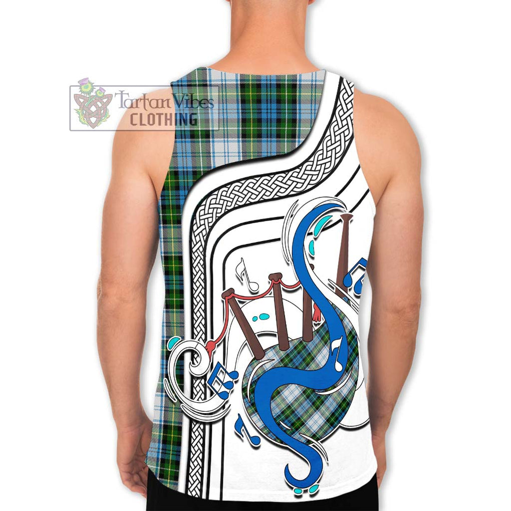 Campbell Dress Tartan Men's Tank Top with Epic Bagpipe Style - Tartanvibesclothing Shop