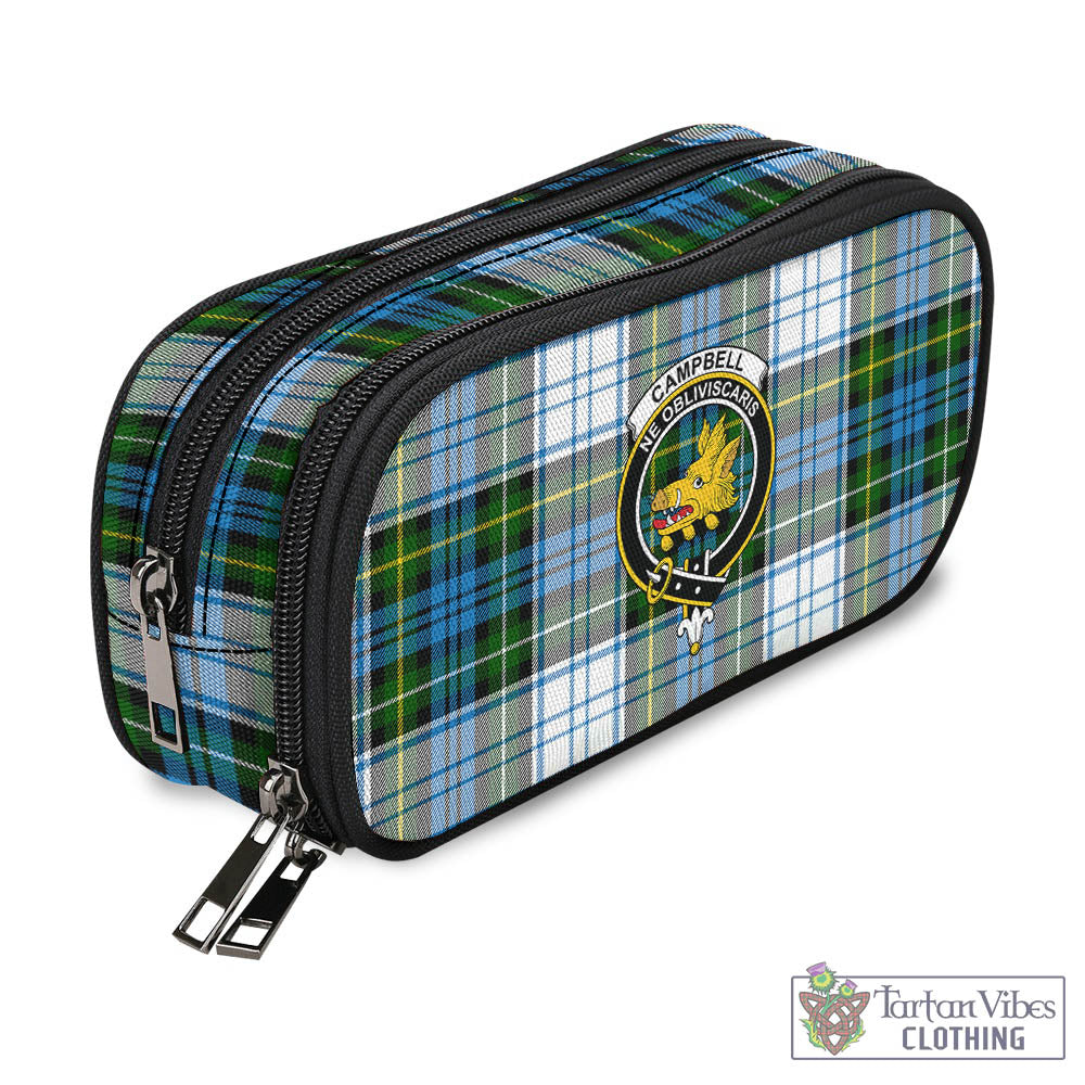 Tartan Vibes Clothing Campbell Dress Tartan Pen and Pencil Case with Family Crest