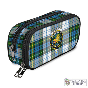 Campbell Dress Tartan Pen and Pencil Case with Family Crest