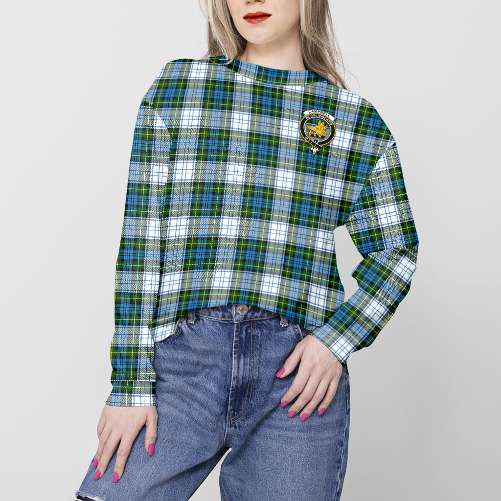 Campbell Dress Tartan Sweatshirt with Family Crest - Tartan Vibes Clothing