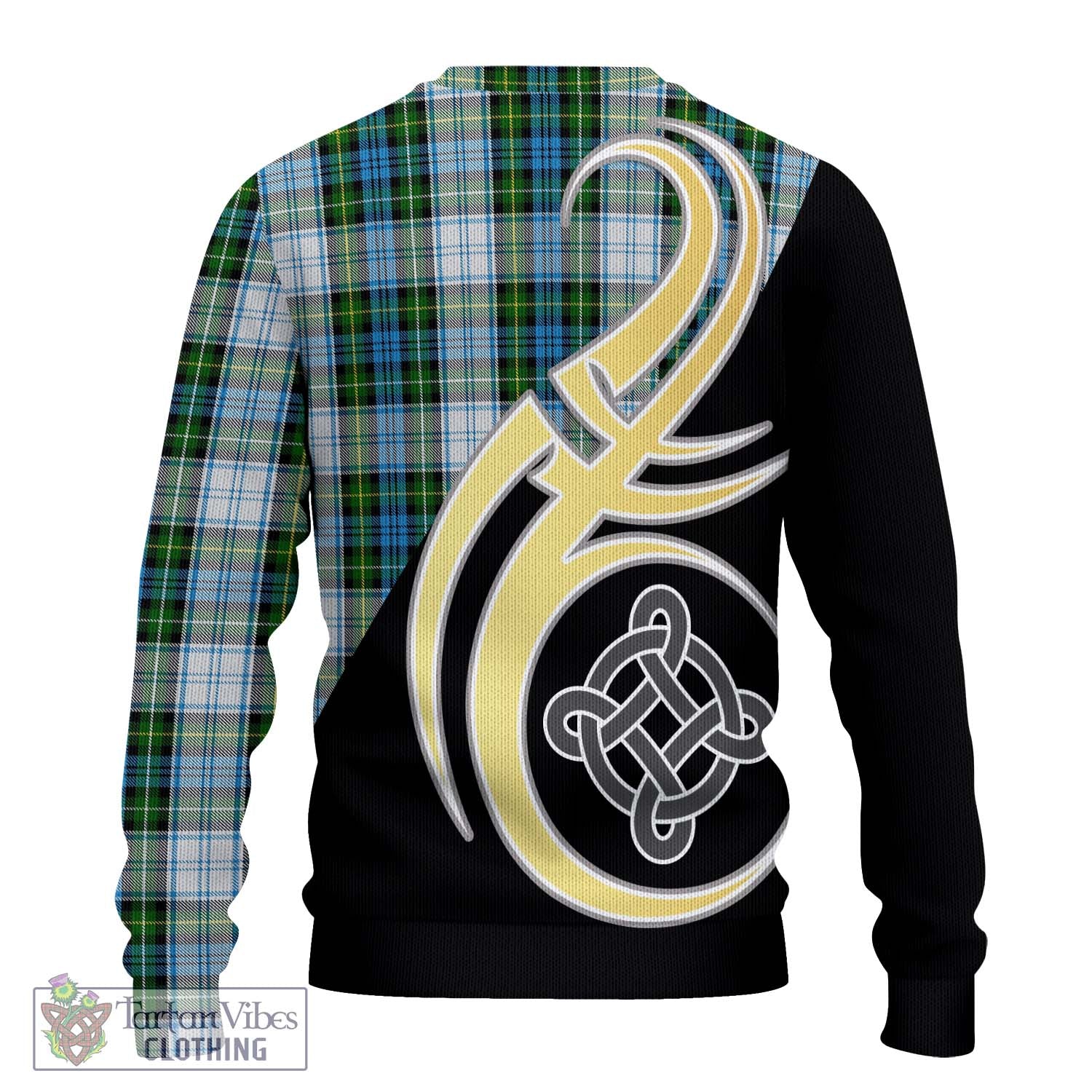 Campbell Dress Tartan Knitted Sweater with Family Crest and Celtic Symbol Style - Tartan Vibes Clothing