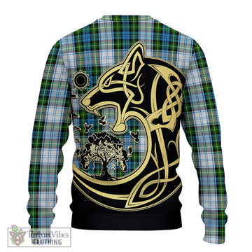 Campbell Dress Tartan Ugly Sweater with Family Crest Celtic Wolf Style