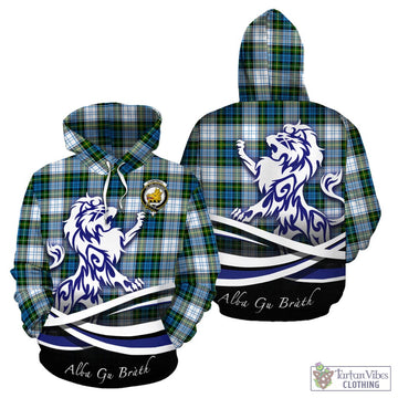 Campbell Dress Tartan Hoodie with Alba Gu Brath Regal Lion Emblem