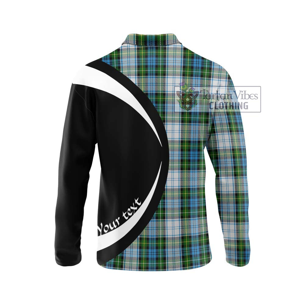 Campbell Dress Tartan Long Sleeve Polo Shirt with Family Crest Circle Style - Tartan Vibes Clothing