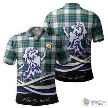 Campbell Dress Tartan Polo Shirt with Alba Gu Brath Regal Lion Emblem