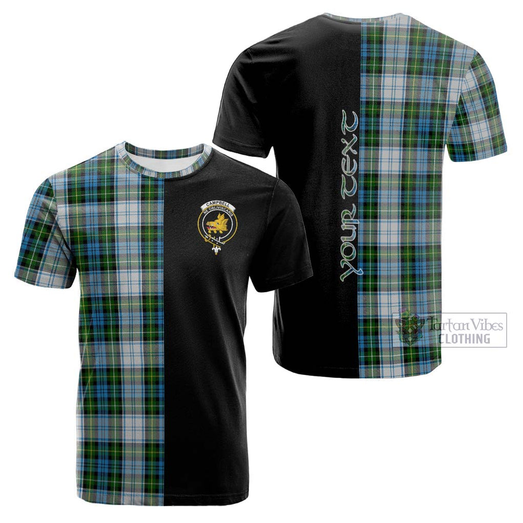 Tartan Vibes Clothing Campbell Dress Tartan Cotton T-shirt with Family Crest and Half Of Me Style