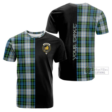 Campbell Dress Tartan Cotton T-shirt with Family Crest and Half Of Me Style