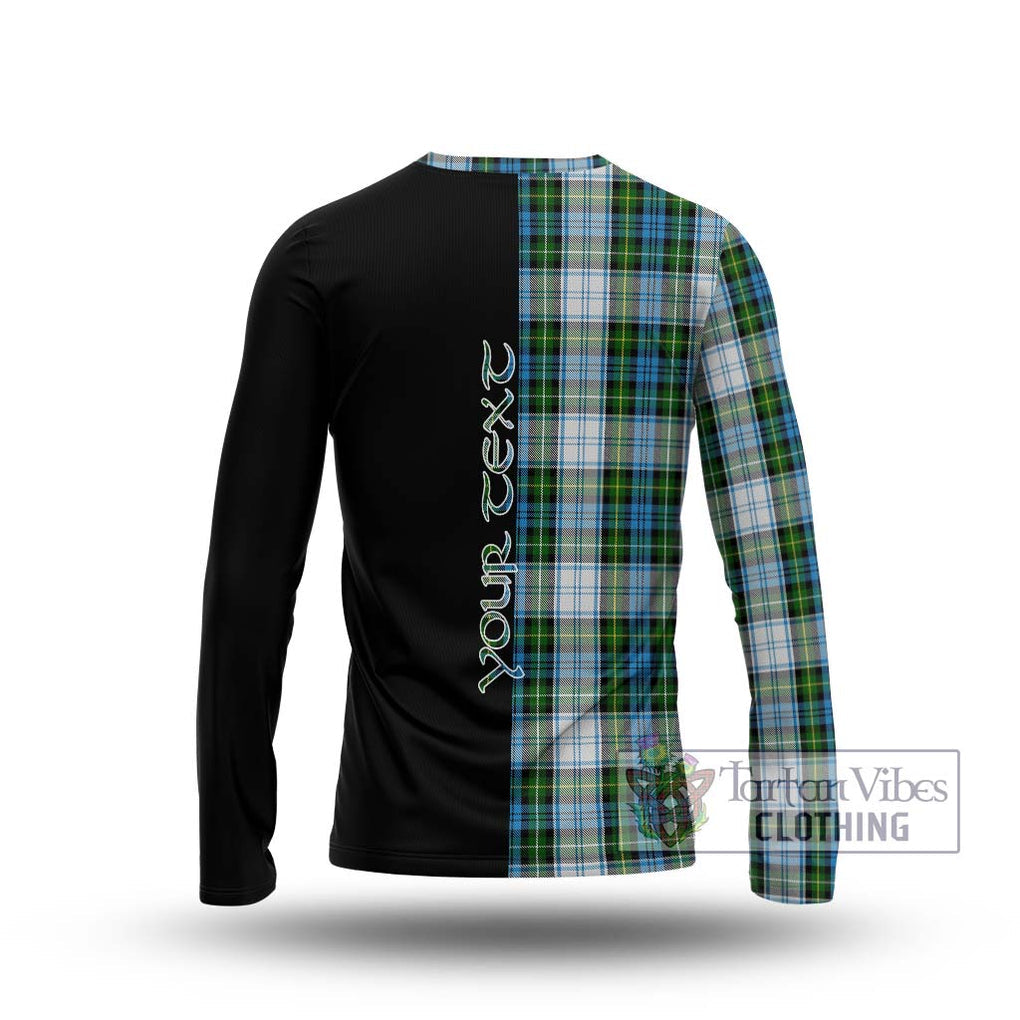 Campbell Dress Tartan Long Sleeve T-Shirt with Family Crest and Half Of Me Style - Tartanvibesclothing Shop