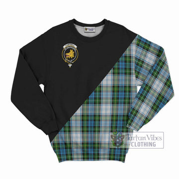 Campbell Dress Tartan Sweatshirt with Family Crest and Military Logo Style