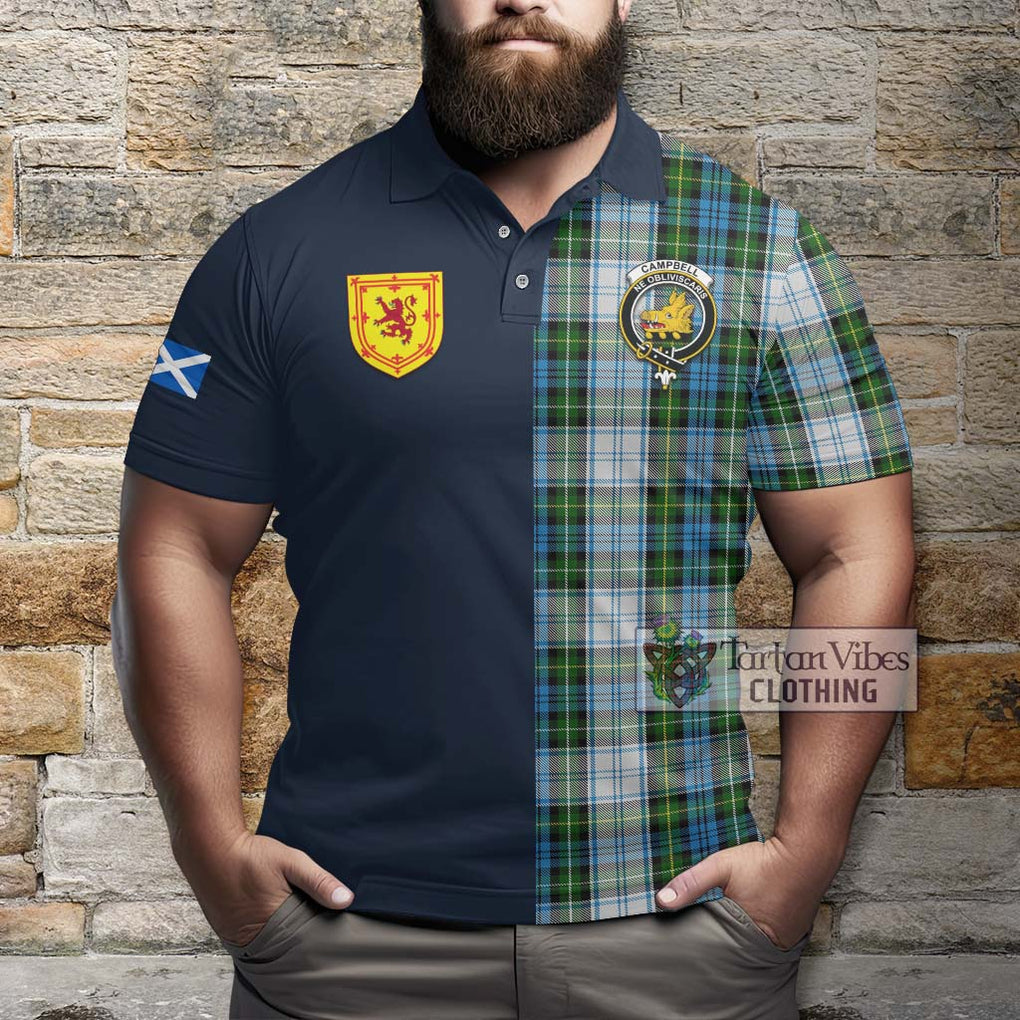 Tartan Vibes Clothing Campbell Dress Tartan Polo Shirt with Scottish Lion Royal Arm Half Style