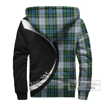 Campbell Dress Tartan Sherpa Hoodie with Family Crest Circle Style