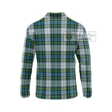 Campbell Dress Tartan Long Sleeve Polo Shirt with Family Crest DNA In Me Style