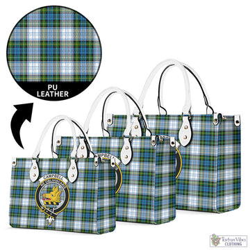Campbell Dress Tartan Luxury Leather Handbags with Family Crest