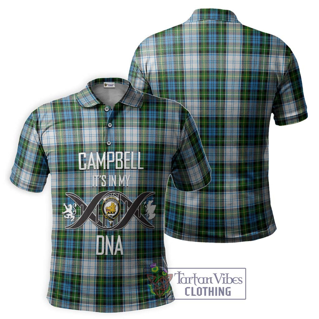 Campbell Dress Tartan Polo Shirt with Family Crest DNA In Me Style - Tartanvibesclothing Shop