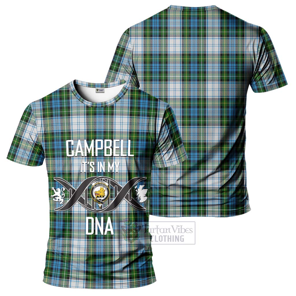 Tartan Vibes Clothing Campbell Dress Tartan T-Shirt with Family Crest DNA In Me Style