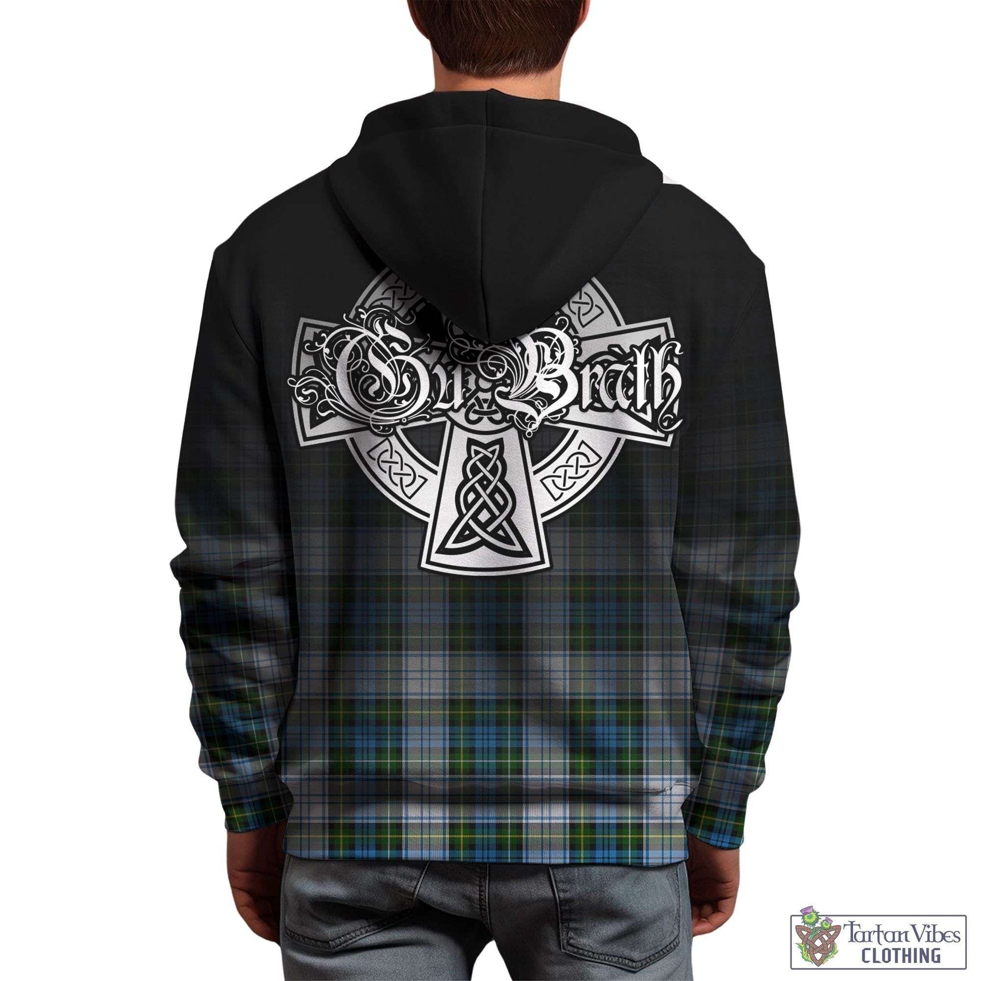 Tartan Vibes Clothing Campbell Dress Tartan Hoodie Featuring Alba Gu Brath Family Crest Celtic Inspired