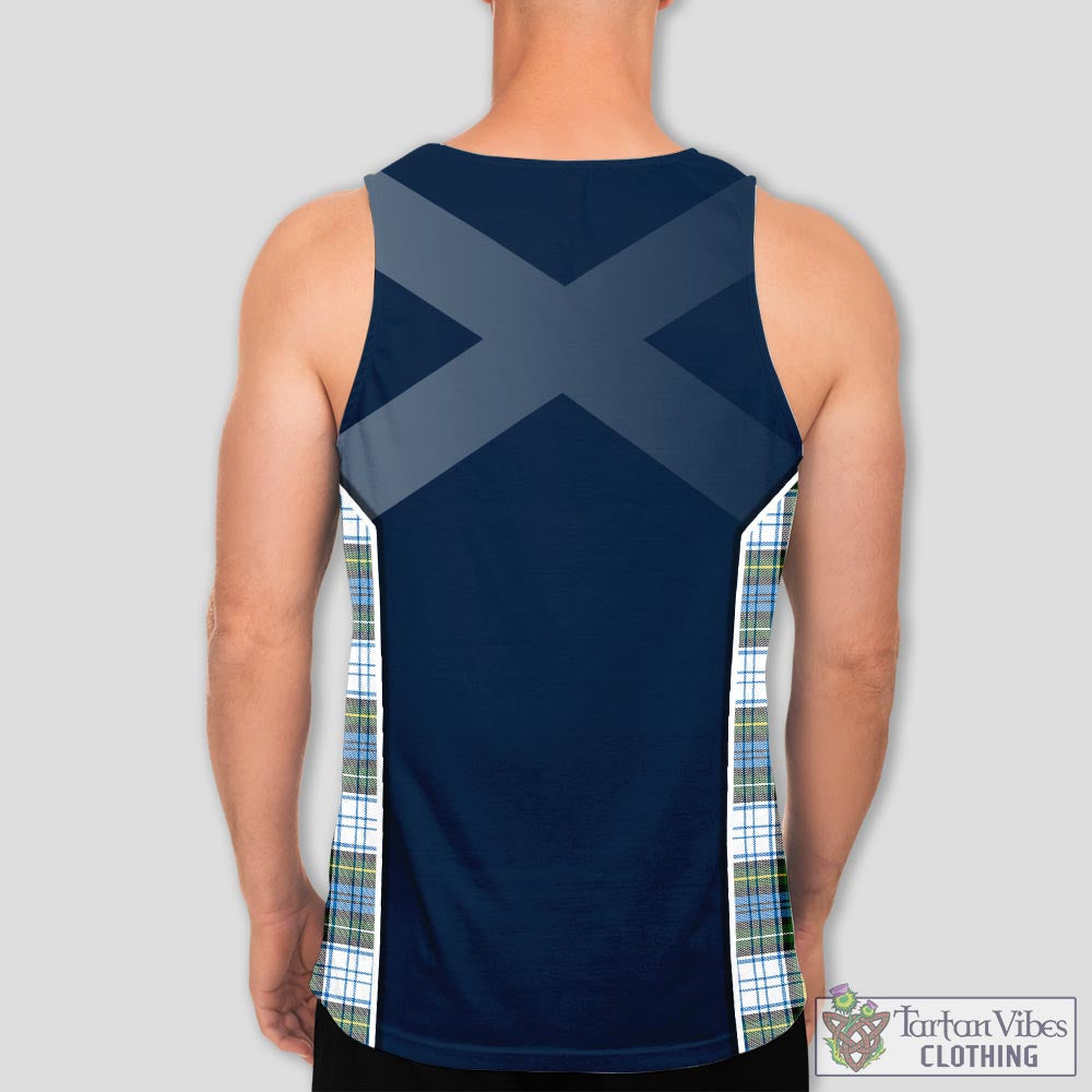 Tartan Vibes Clothing Campbell Dress Tartan Men's Tanks Top with Family Crest and Scottish Thistle Vibes Sport Style