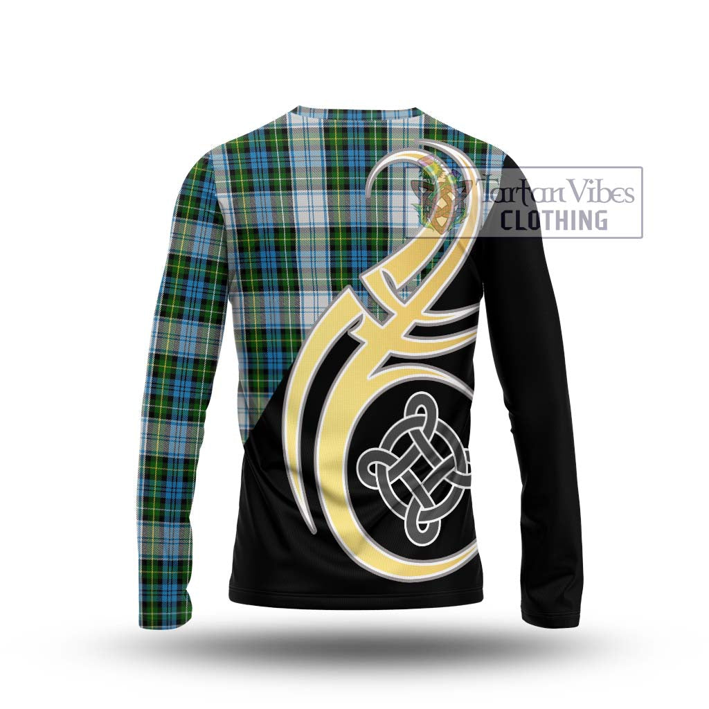 Campbell Dress Tartan Long Sleeve T-Shirt with Family Crest and Celtic Symbol Style - Tartan Vibes Clothing