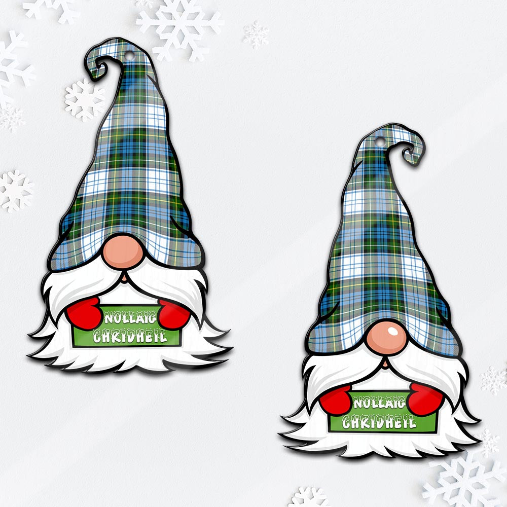 Campbell Dress Gnome Christmas Ornament with His Tartan Christmas Hat Mica Ornament - Tartanvibesclothing