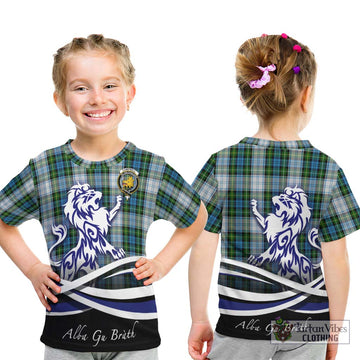 Campbell Dress Tartan Kid T-Shirt with Alba Gu Brath Regal Lion Emblem