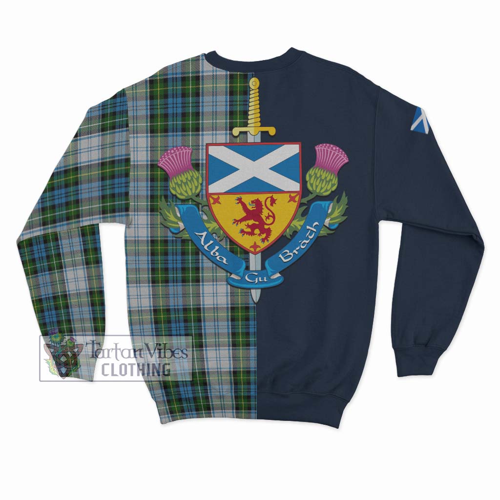 Tartan Vibes Clothing Campbell Dress Tartan Sweatshirt with Scottish Lion Royal Arm Half Style