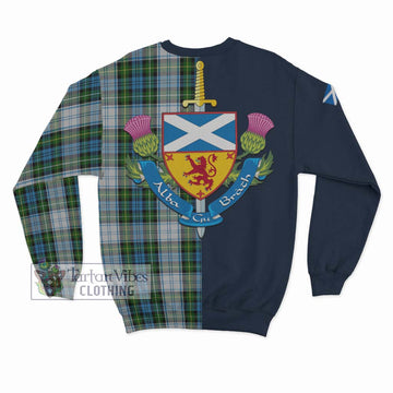 Campbell Dress Tartan Sweatshirt with Scottish Lion Royal Arm Half Style