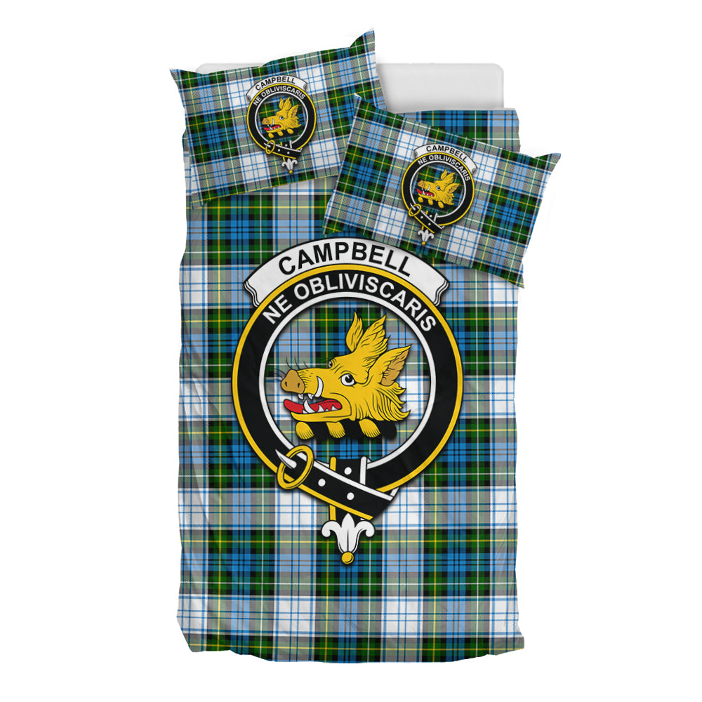 Campbell Dress Tartan Bedding Set with Family Crest - Tartan Vibes Clothing