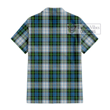 Campbell Dress Tartan Short Sleeve Button Shirt with Family Crest DNA In Me Style