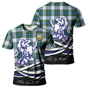 Campbell Dress Tartan T-Shirt with Alba Gu Brath Regal Lion Emblem