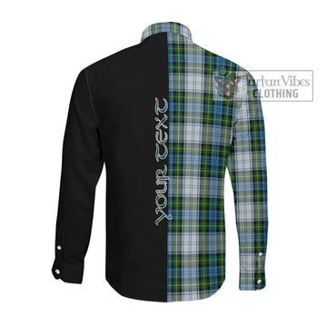 Campbell Dress Tartan Long Sleeve Button Shirt with Family Crest and Half Of Me Style