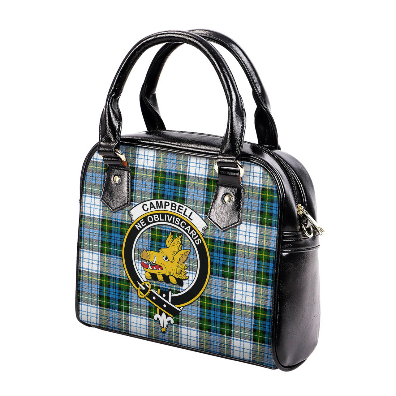 Campbell Dress Tartan Shoulder Handbags with Family Crest - Tartanvibesclothing