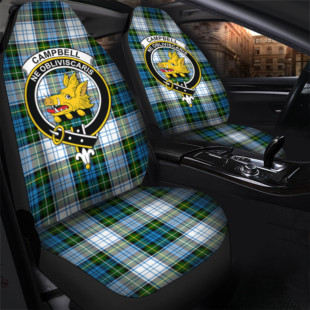 Campbell Dress Tartan Car Seat Cover with Family Crest - Tartanvibesclothing