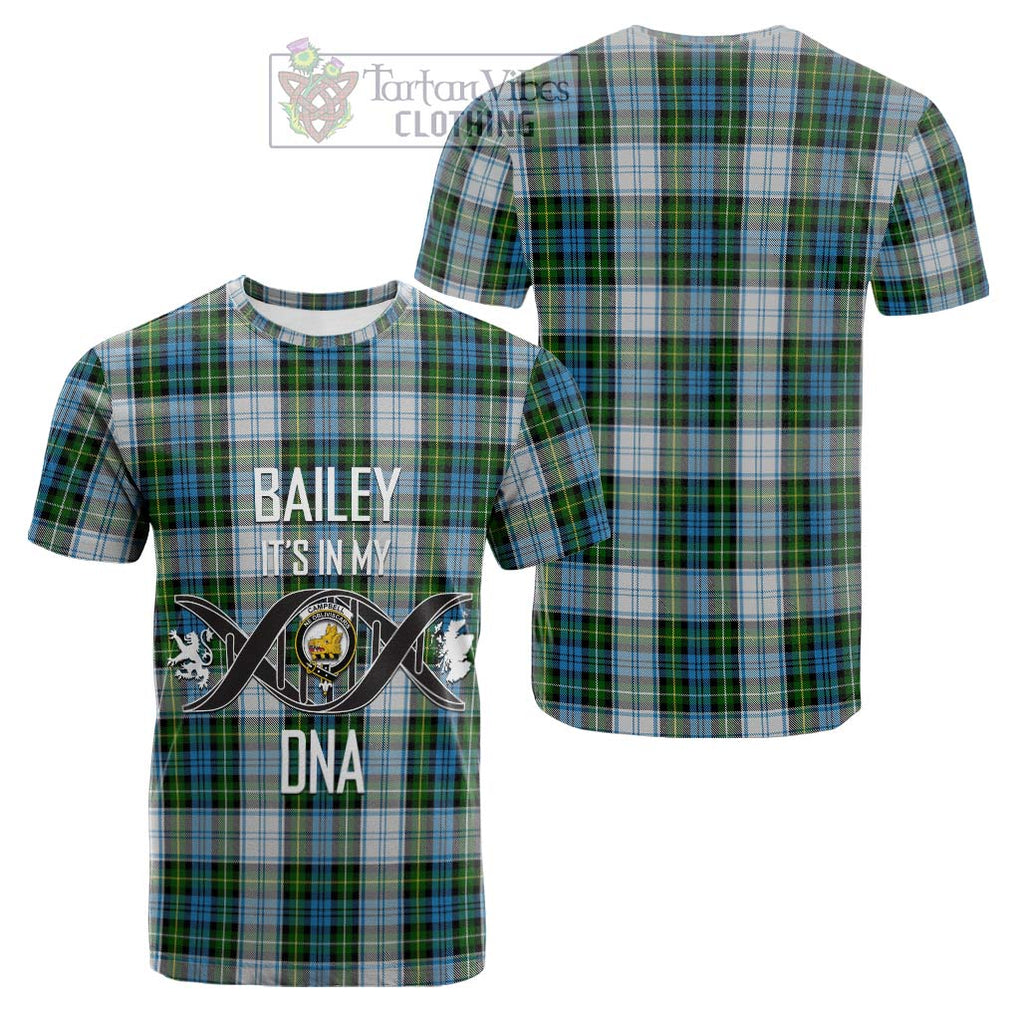 Tartan Vibes Clothing Campbell Dress Tartan Cotton T-shirt with Family Crest DNA In Me Style