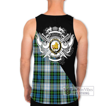 Campbell Dress Tartan Men's Tank Top with Family Crest and Military Logo Style