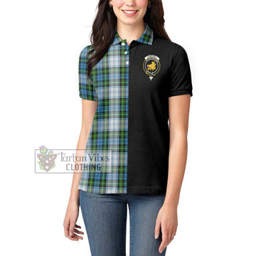 Campbell Dress Tartan Women's Polo Shirt with Family Crest and Half Of Me Style