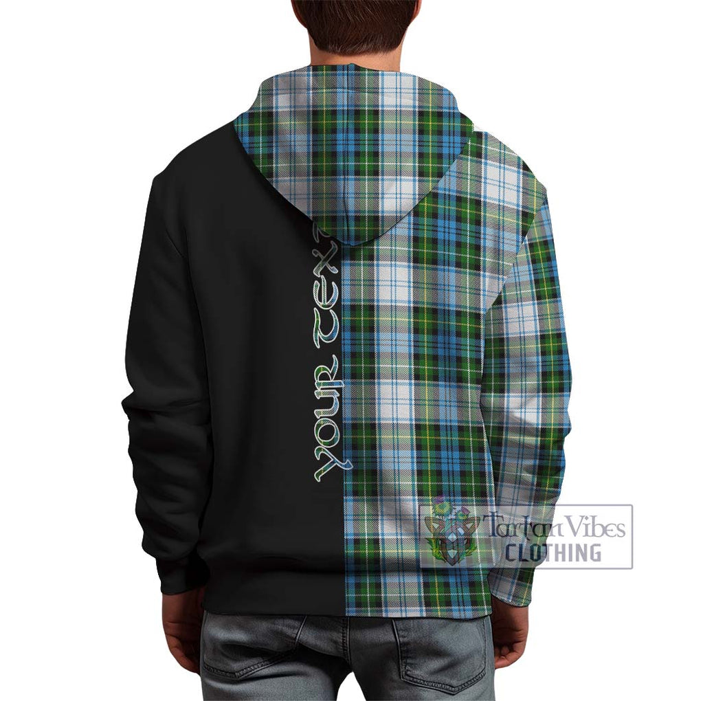 Campbell Dress Tartan Hoodie with Family Crest and Half Of Me Style - Tartanvibesclothing Shop