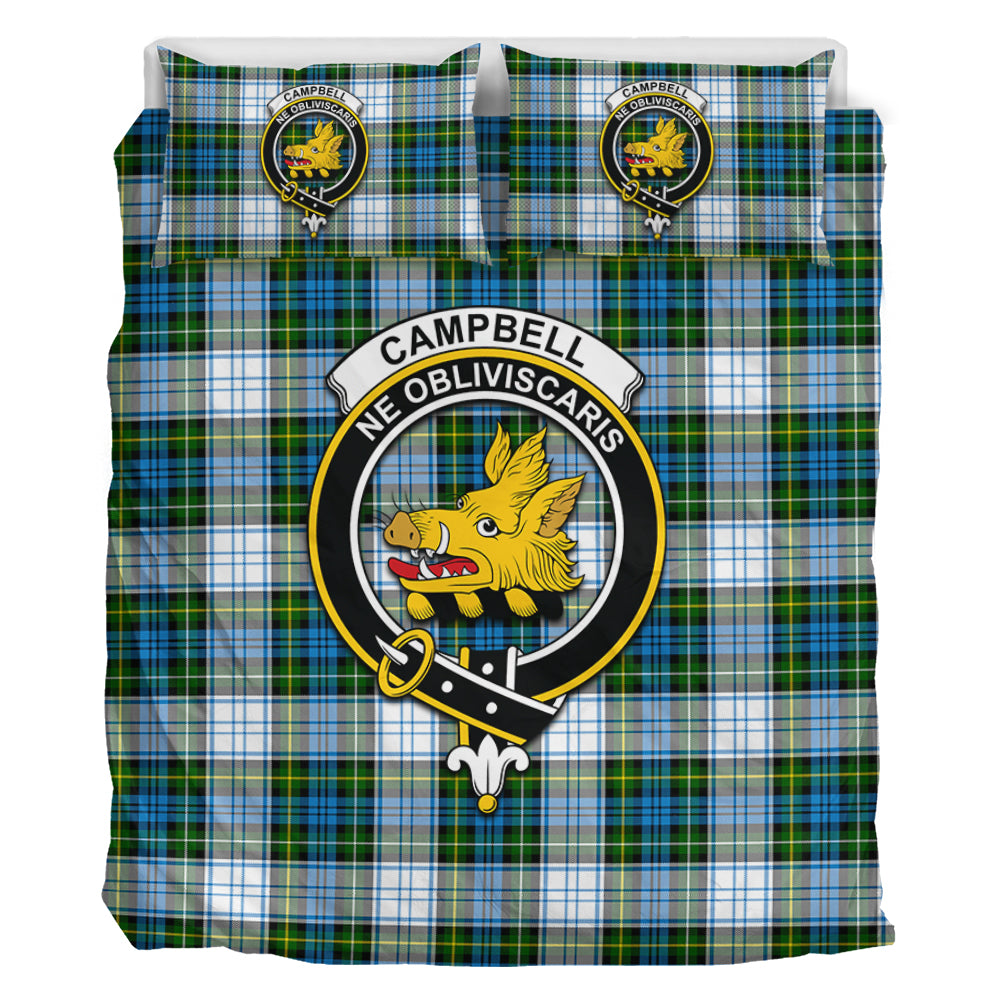 Campbell Dress Tartan Bedding Set with Family Crest - Tartan Vibes Clothing